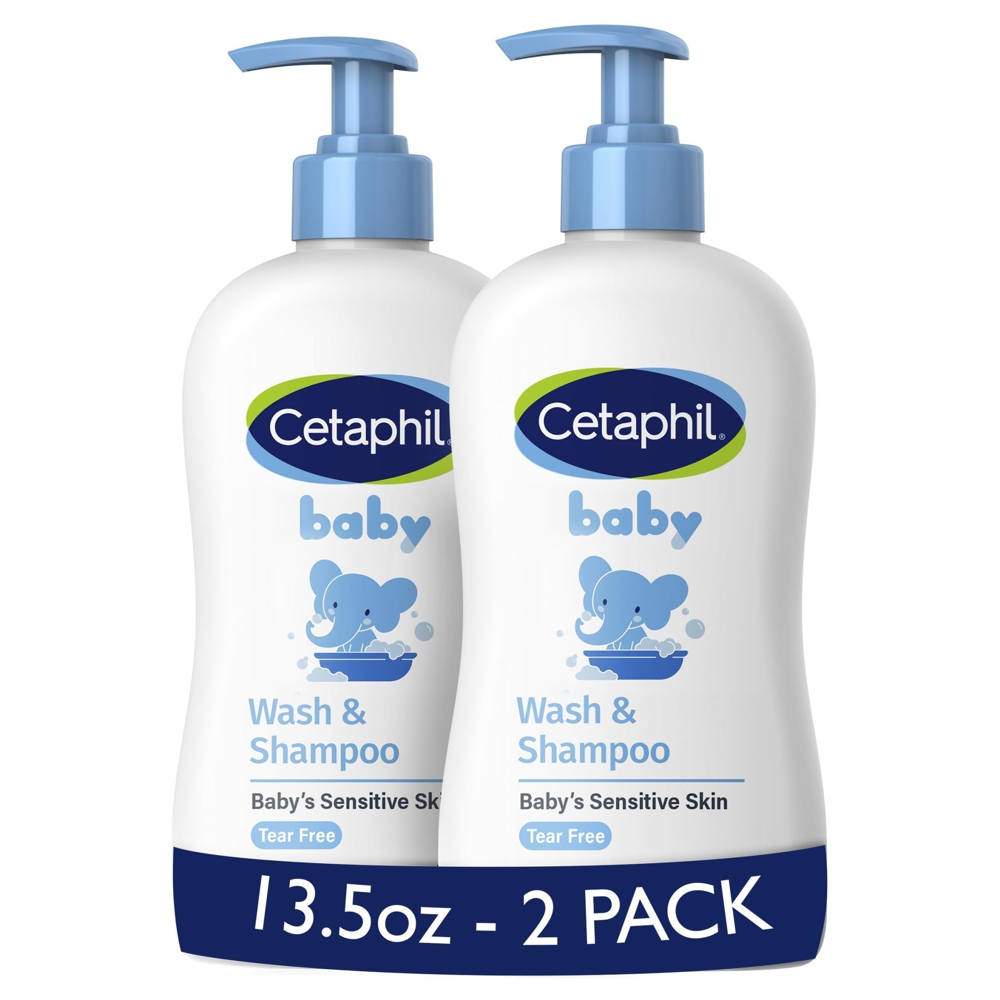 Cetaphil Baby Wash & Shampoo, 13.5oz Pack of 2, Hypoallergenic, Gentle Enough for Everyday Use, Soap Free - dailyvitalstore