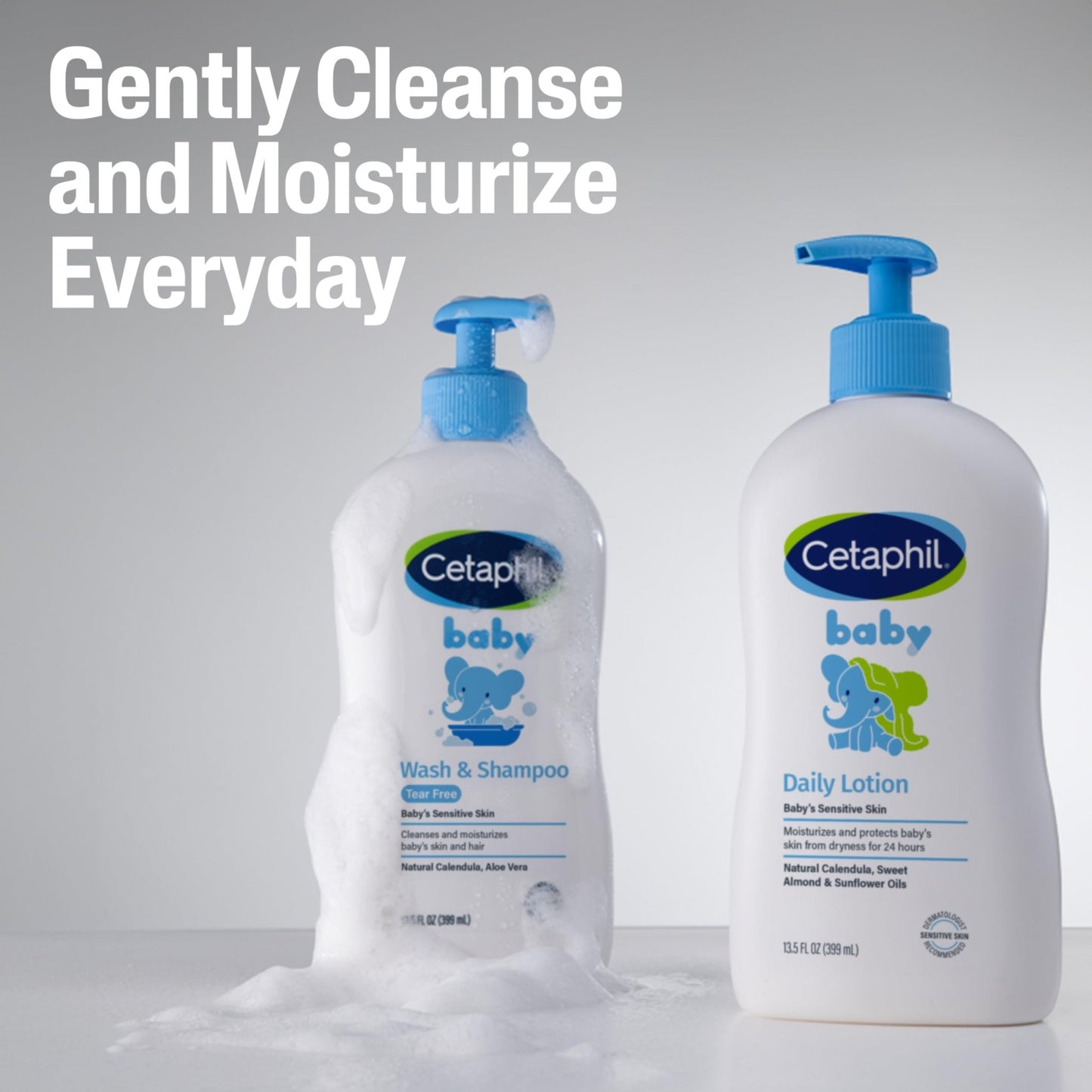 Cetaphil Baby Wash & Shampoo, 13.5oz Pack of 2, Hypoallergenic, Gentle Enough for Everyday Use, Soap Free - dailyvitalstore
