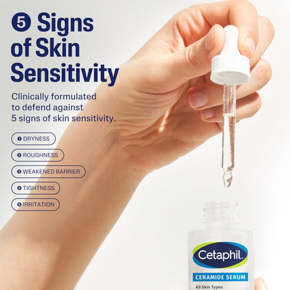 Cetaphil Ceramide Serum, Hydrates and Restores Skin Barrier, Formulated with Ceramides & Centella Asiatica, Designed for Sensitive Skin, - dailyvitalstore
