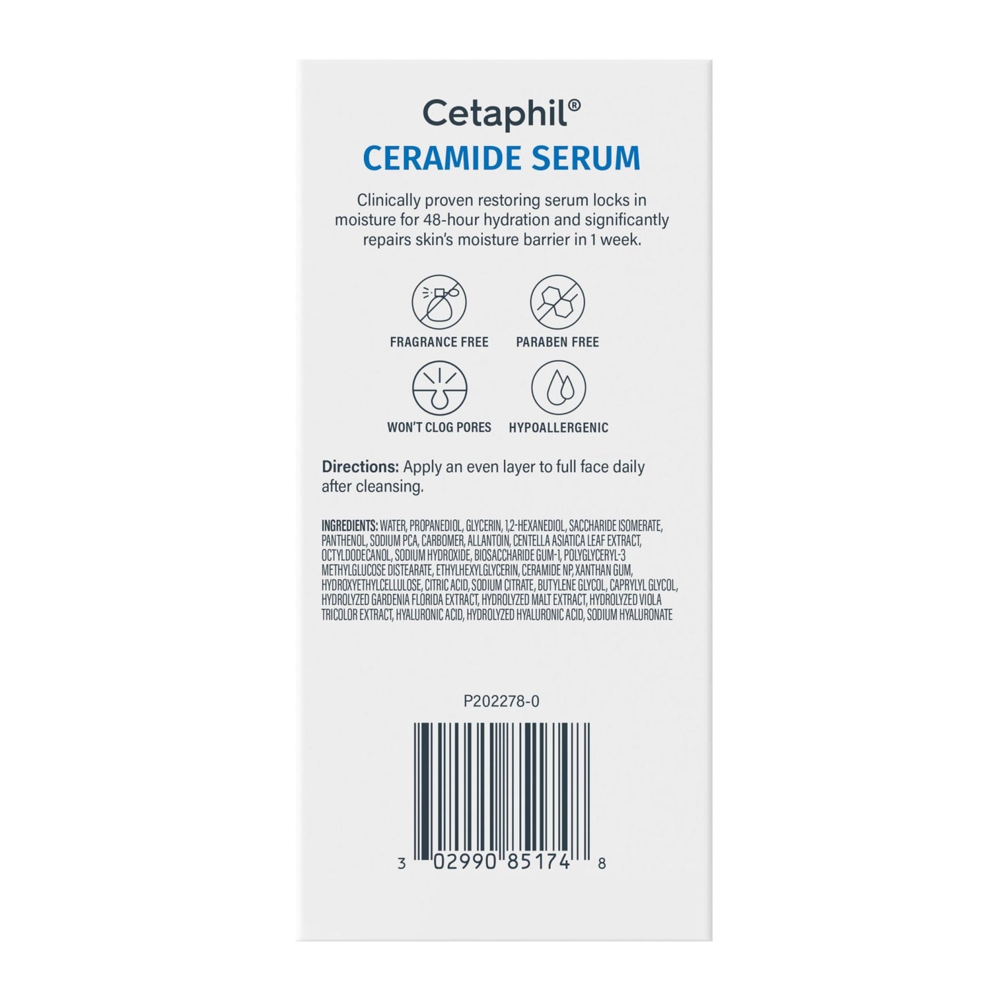 Cetaphil Ceramide Serum, Hydrates and Restores Skin Barrier, Formulated with Ceramides & Centella Asiatica, Designed for Sensitive Skin, - dailyvitalstore
