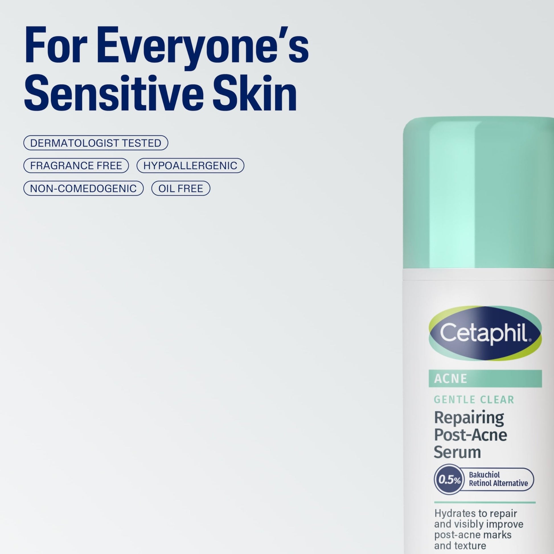 CETAPHIL Gentle Clear Repairing Post-Acne Serum, Retinol Alternative, Oil Free Serum for Sensitive Skin, 1 Fl Oz, Bakuchiol, Improves Skin Tone & Post-acne Marks, - dailyvitalstore
