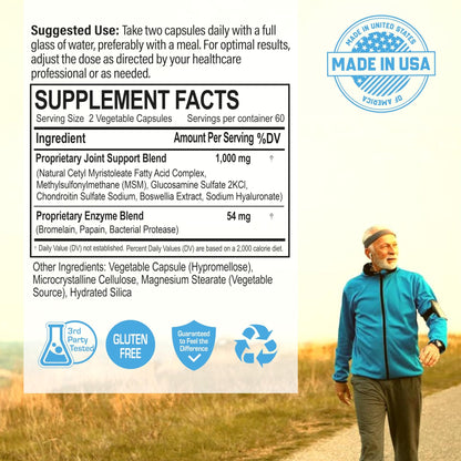Cetyl Myristoleate Complex, CMO Advanced Joint Mobility & Comfort Formula 120 Capsules - dailyvitalstore