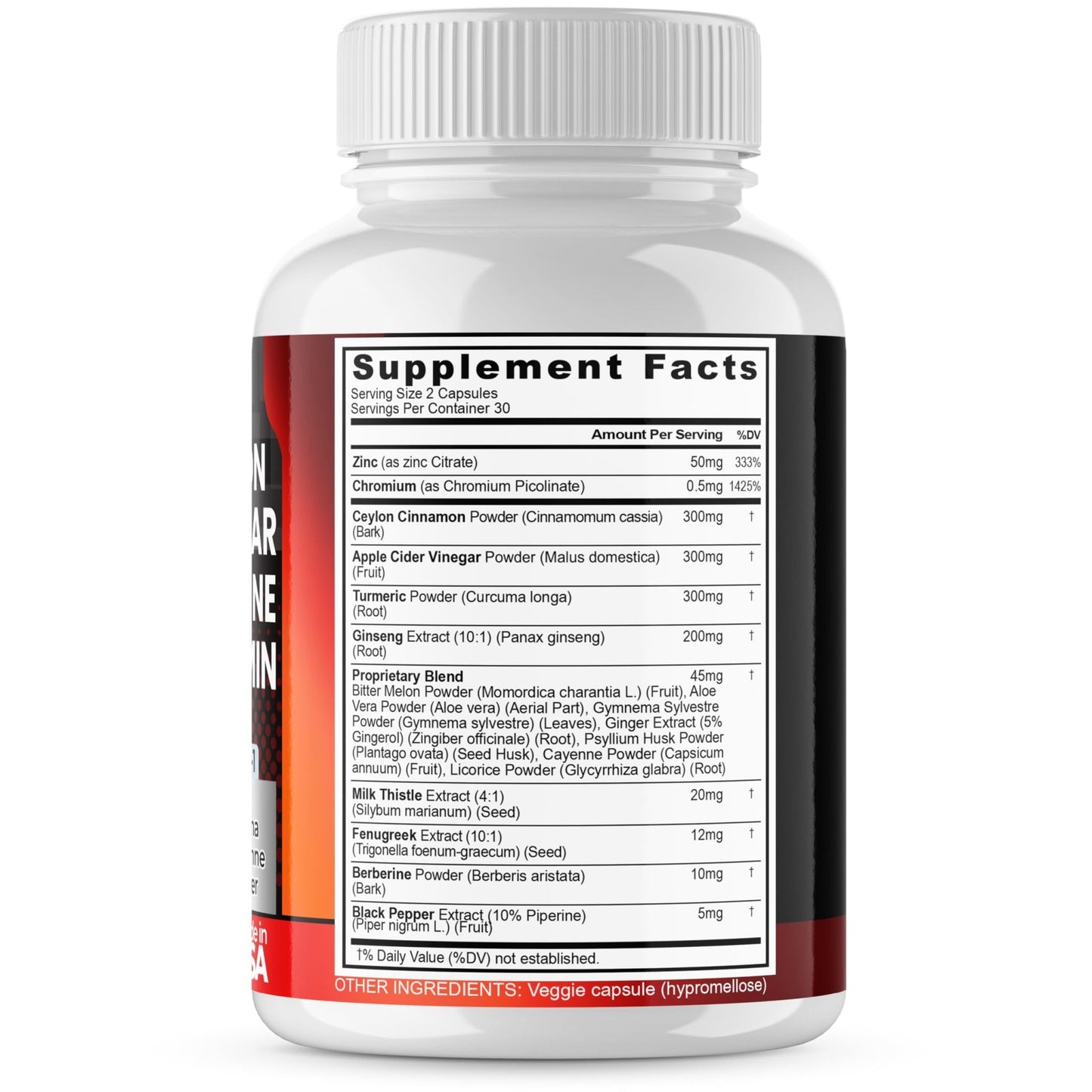 Ceylon Cinnamon, Apple Cider Vinegar, Turmeric - Gluco Health Support - Panax Ginseng, Berberine, Bitter Melon Milk Thistle Fenugreek - dailyvitalstore