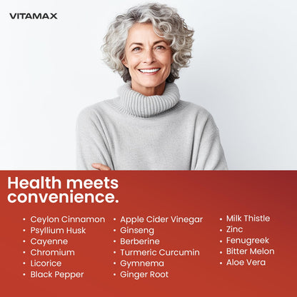 Ceylon Cinnamon, Apple Cider Vinegar, Turmeric - Gluco Health Support - Panax Ginseng, Berberine, Bitter Melon Milk Thistle Fenugreek - dailyvitalstore