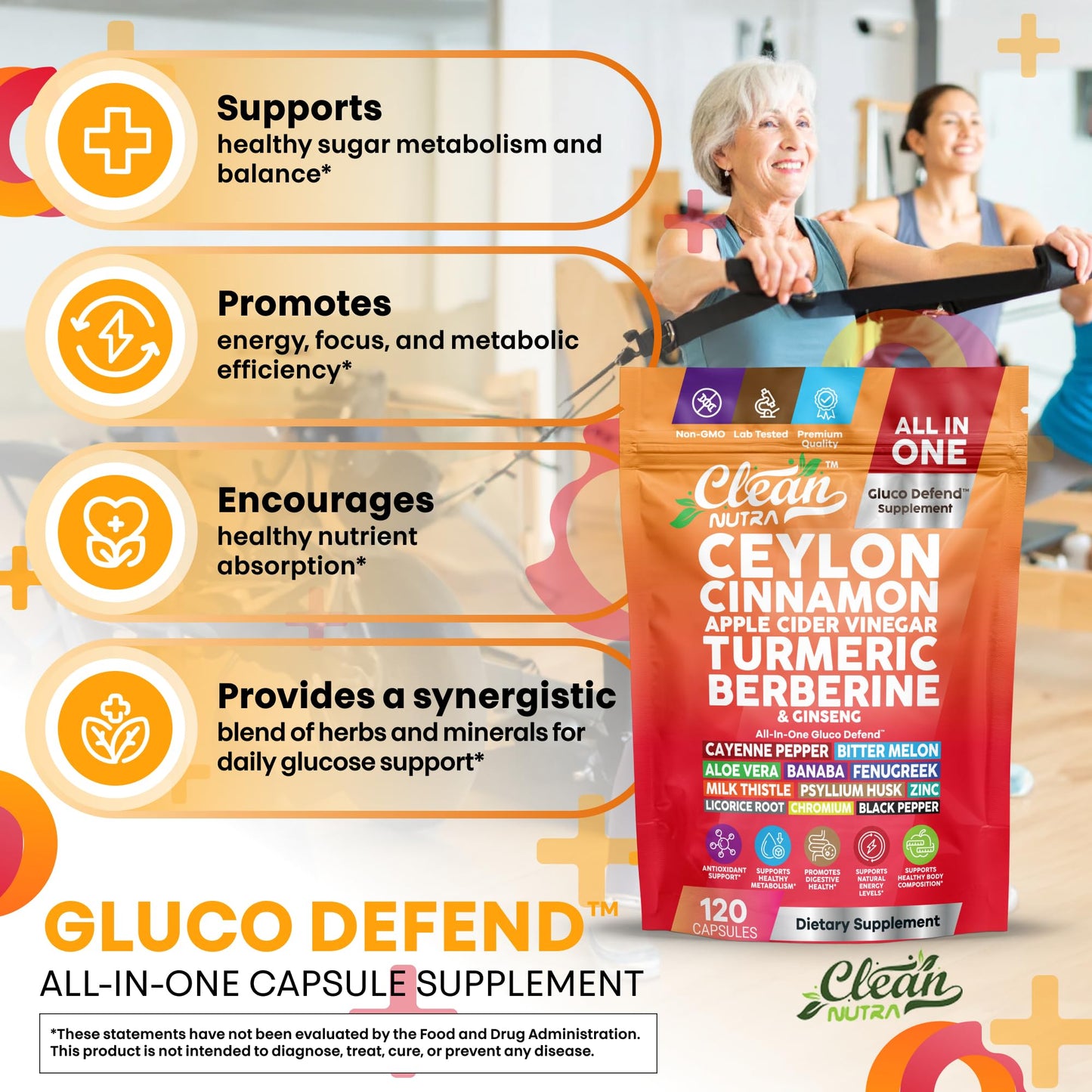 Ceylon Cinnamon Capsules + Apple Cider Vinegar Turmeric Supplement Ginseng Cayenne Pepper Bitter Melon Aloe Vera Fenugreek Milk Thistle Chromium - dailyvitalstore