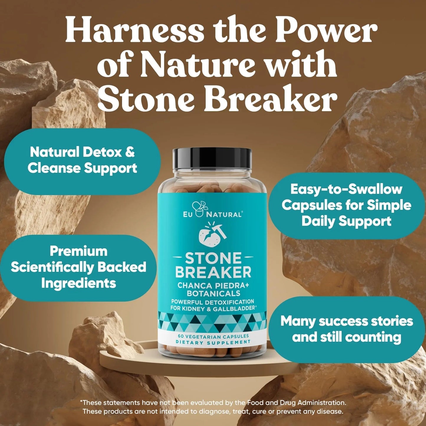 Chanca Piedra Stone Breaker - The Original Stone Breaking Formula with Celery Seed & Parsley - Supports Kidney, Gallbladder & Urinary Tract Cleansing to Help Flush Impurities - 60 Vegetarian Capsules - dailyvitalstore