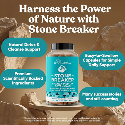 Chanca Piedra Stone Breaker - The Original Stone Breaking Formula with Celery Seed & Parsley - Supports Kidney, Gallbladder & Urinary Tract Cleansing to Help Flush Impurities - 60 Vegetarian Capsules - dailyvitalstore