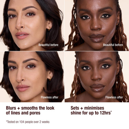 Charlotte Tilbury Airbrush Flawless Finish Setting Powder - Pore-Blurring Pressed Powder for Face Makeup to Minimize Shine with a Soft-Focus Finish - 1 Fair - dailyvitalstore