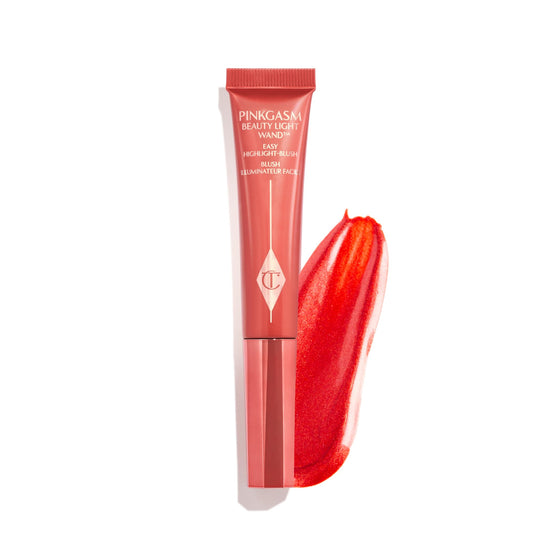 Charlotte Tilbury Beauty Light Wand Liquid Highlighter Makeup - Soft-Focus Highlighter & Blush for Cheeks - Pearlescent, Weightless Radiant Finish - Pinkgasm Sunset - dailyvitalstore