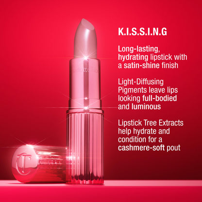 Charlotte Tilbury Icon Baby Lip Duo Kit - Mini K.I.S.S.I.N.G Satin Shimmer Lipstick & Full Size Hall of Fame High Shine Gloss Set - Hydrating Long Lasting Makeup Duo for On-the-Go Glossy Shine - dailyvitalstore