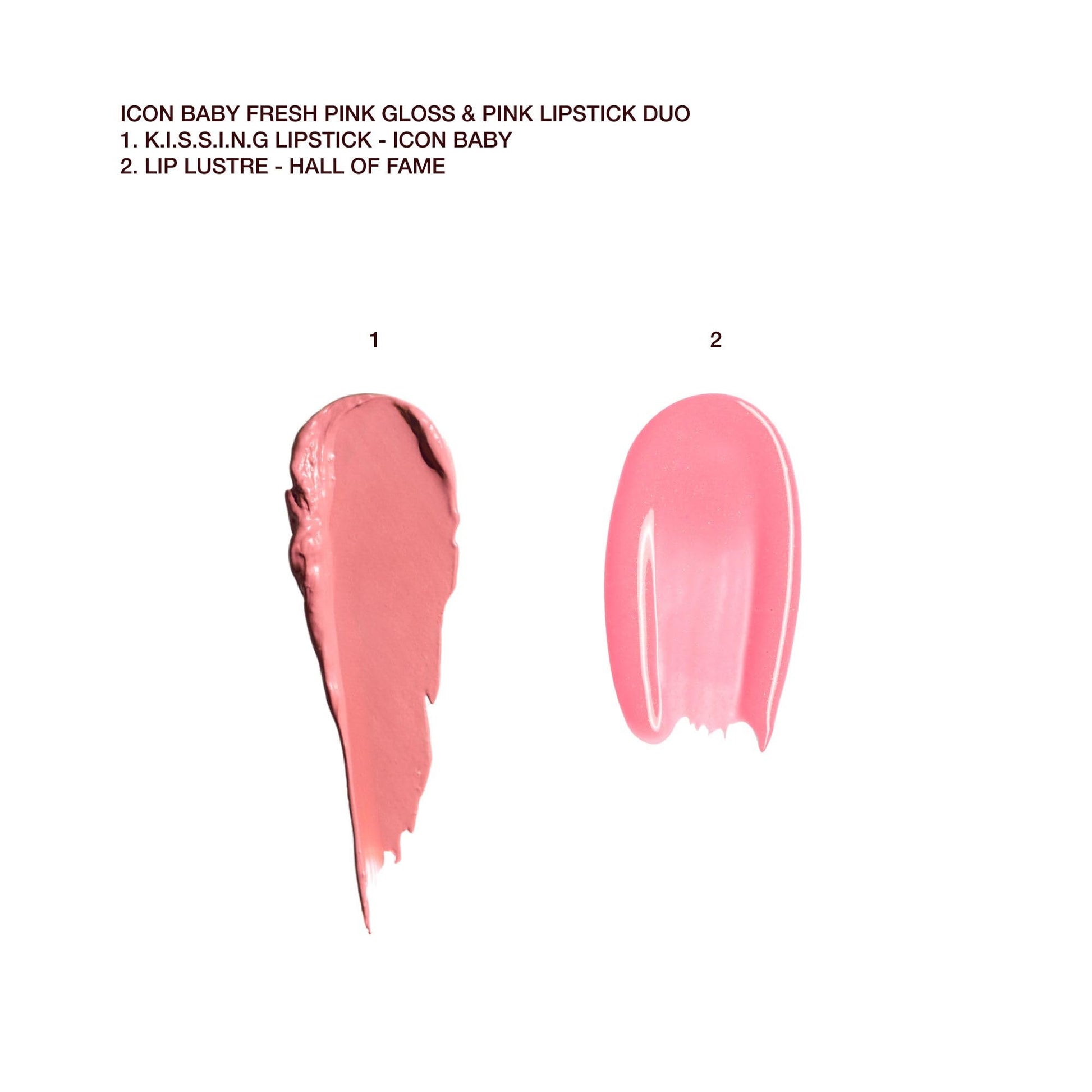 Charlotte Tilbury Icon Baby Lip Duo Kit - Mini K.I.S.S.I.N.G Satin Shimmer Lipstick & Full Size Hall of Fame High Shine Gloss Set - Hydrating Long Lasting Makeup Duo for On-the-Go Glossy Shine - dailyvitalstore