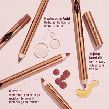 Charlotte Tilbury Lip Cheat Lip Liner Pencil - Gives Lips a Fuller-Looking, Defined Pout - Enriched with Jojoba Oil & Hyaluronic Acid - Waterproof, Smudge-Proof & Transfer-Proof - Foxy Brown - dailyvitalstore