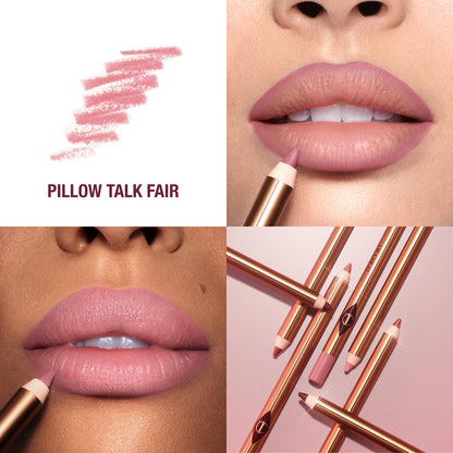 Charlotte Tilbury Lip Cheat Lip Liner Pencil - Gives Lips a Fuller-Looking, Defined Pout - Enriched with Jojoba Oil & Hyaluronic Acid - Waterproof, Smudge-Proof & Transfer-Proof - Pillow Talk Fair - dailyvitalstore