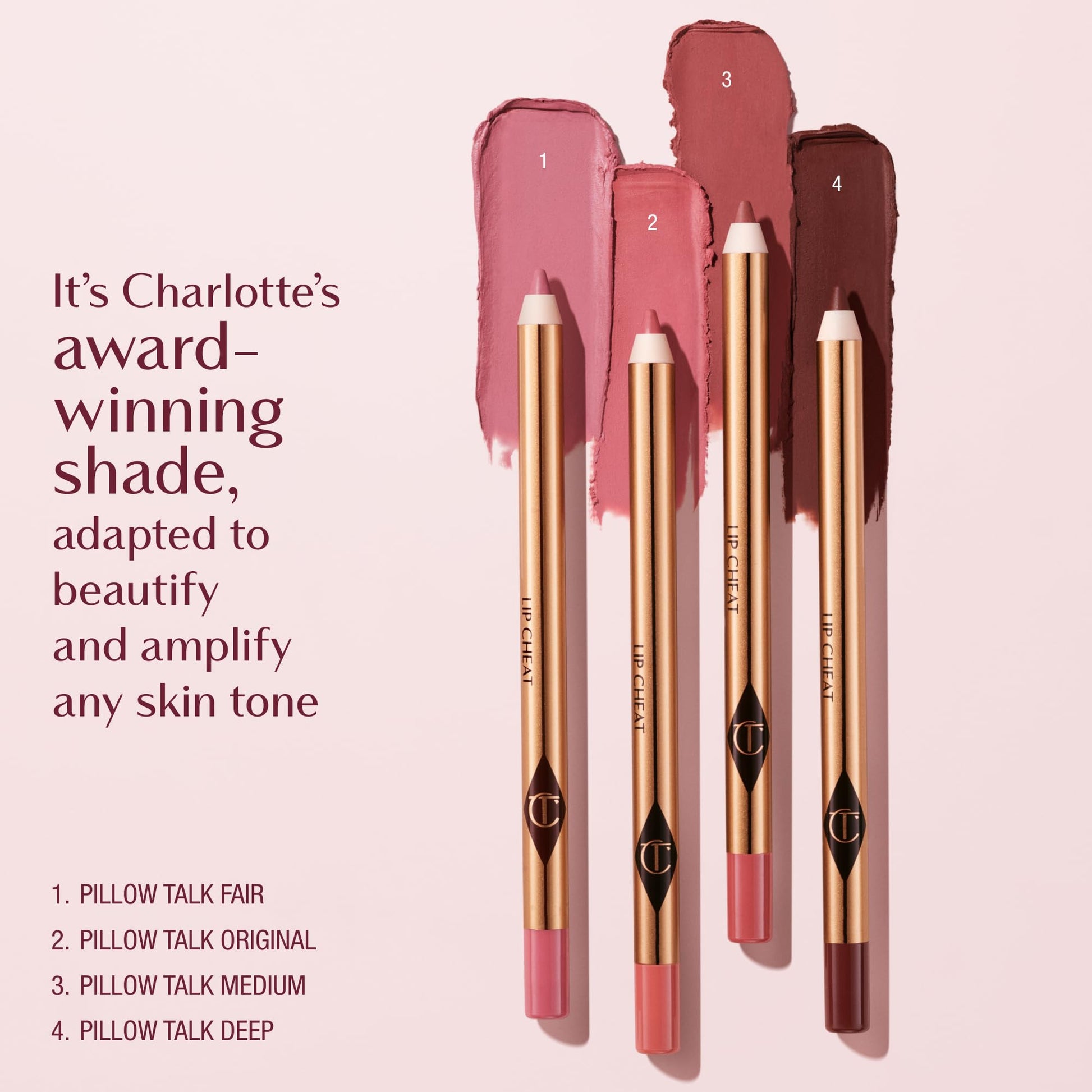 Charlotte Tilbury Lip Cheat Lip Liner Pencil - Gives Lips a Fuller-Looking, Defined Pout - Enriched with Jojoba Oil & Hyaluronic Acid - Waterproof, Smudge-Proof & Transfer-Proof - Pillow Talk Medium - dailyvitalstore