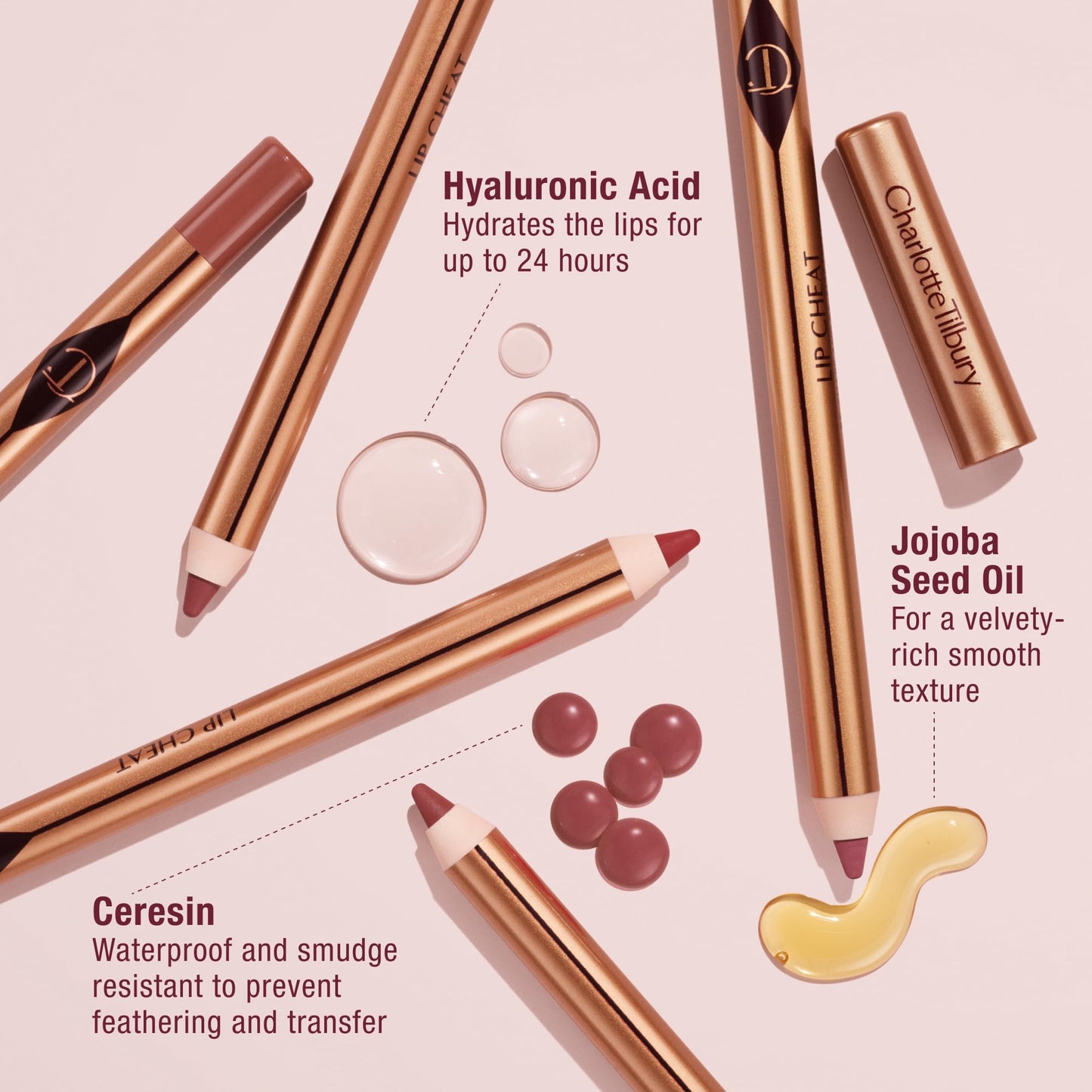 Charlotte Tilbury Lip Cheat Lip Liner Pencil - Gives Lips a Fuller-Looking, Defined Pout - Enriched with Jojoba Oil & Hyaluronic Acid - Waterproof, Smudge-Proof & Transfer-Proof - Pillow Talk Medium - dailyvitalstore