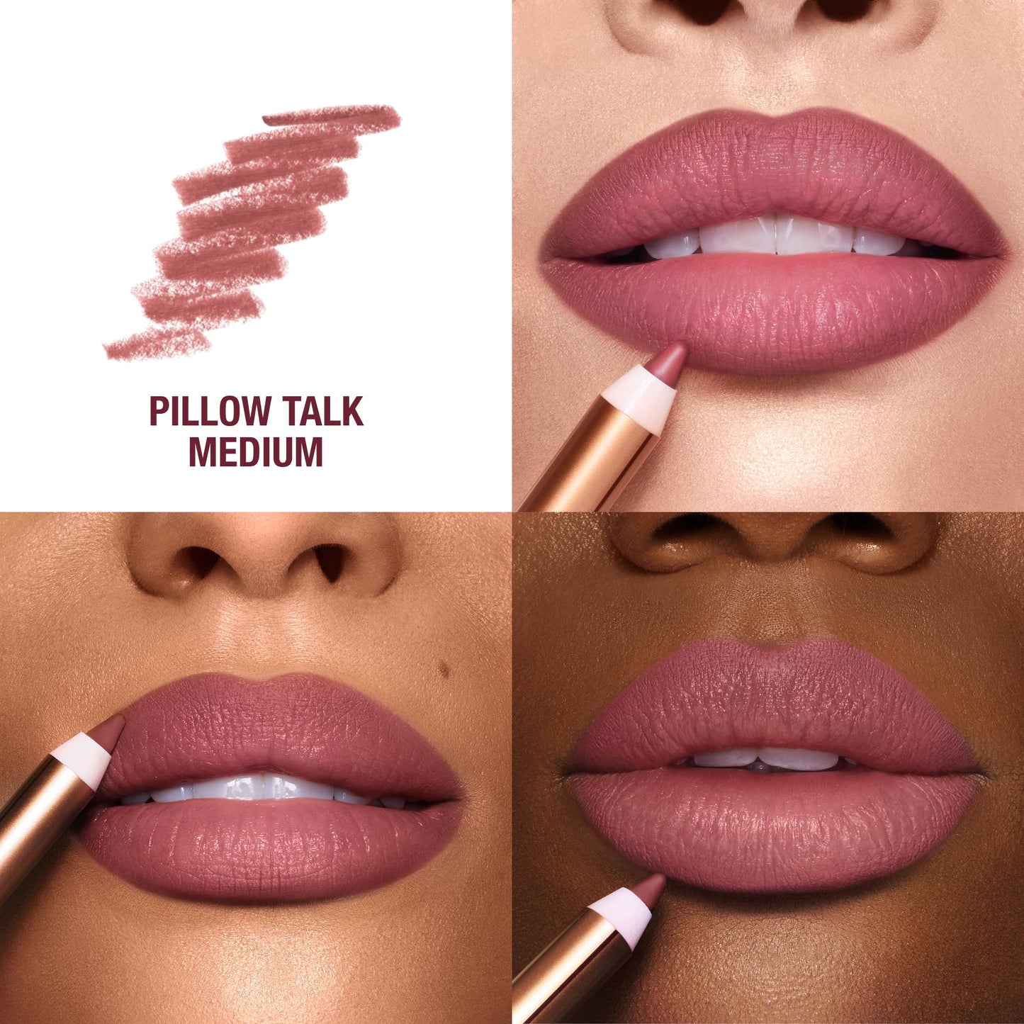 Charlotte Tilbury Lip Cheat Lip Liner Pencil - Gives Lips a Fuller-Looking, Defined Pout - Enriched with Jojoba Oil & Hyaluronic Acid - Waterproof, Smudge-Proof & Transfer-Proof - Pillow Talk Medium - dailyvitalstore