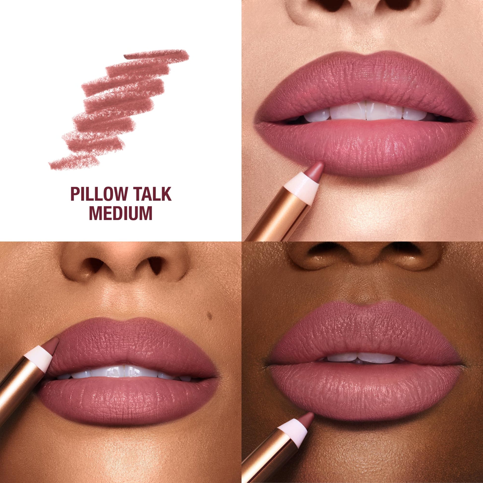 Charlotte Tilbury Lip Cheat Lip Liner Pencil - Gives Lips a Fuller-Looking, Defined Pout - Enriched with Jojoba Oil & Hyaluronic Acid - Waterproof, Smudge-Proof & Transfer-Proof - Pillow Talk Medium - dailyvitalstore