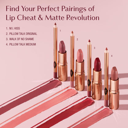 Charlotte Tilbury Lip Cheat Lip Liner Pencil - Gives Lips a Fuller-Looking, Defined Pout - Enriched with Jojoba Oil & Hyaluronic Acid - Waterproof, Smudge-Proof & Transfer-Proof - Pillow Talk Fair - dailyvitalstore