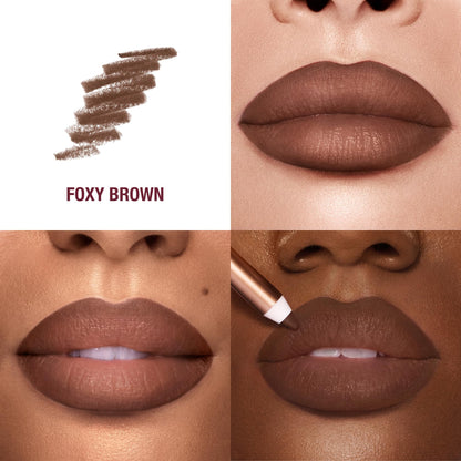 Charlotte Tilbury Lip Cheat Lip Liner Pencil - Gives Lips a Fuller-Looking, Defined Pout - Enriched with Jojoba Oil & Hyaluronic Acid - Waterproof, Smudge-Proof & Transfer-Proof - Foxy Brown - dailyvitalstore