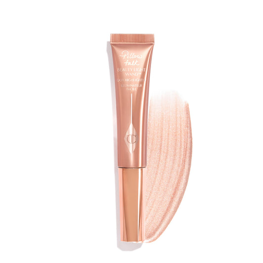 Charlotte Tilbury Pillow Talk Beauty Light Wand Liquid Highlighter Makeup - Soft-Focus Nude-Pink Highlighter & Blush for Cheeks - Pearlescent, Weightless Radiant Finish - Pillow Talk Original - dailyvitalstore