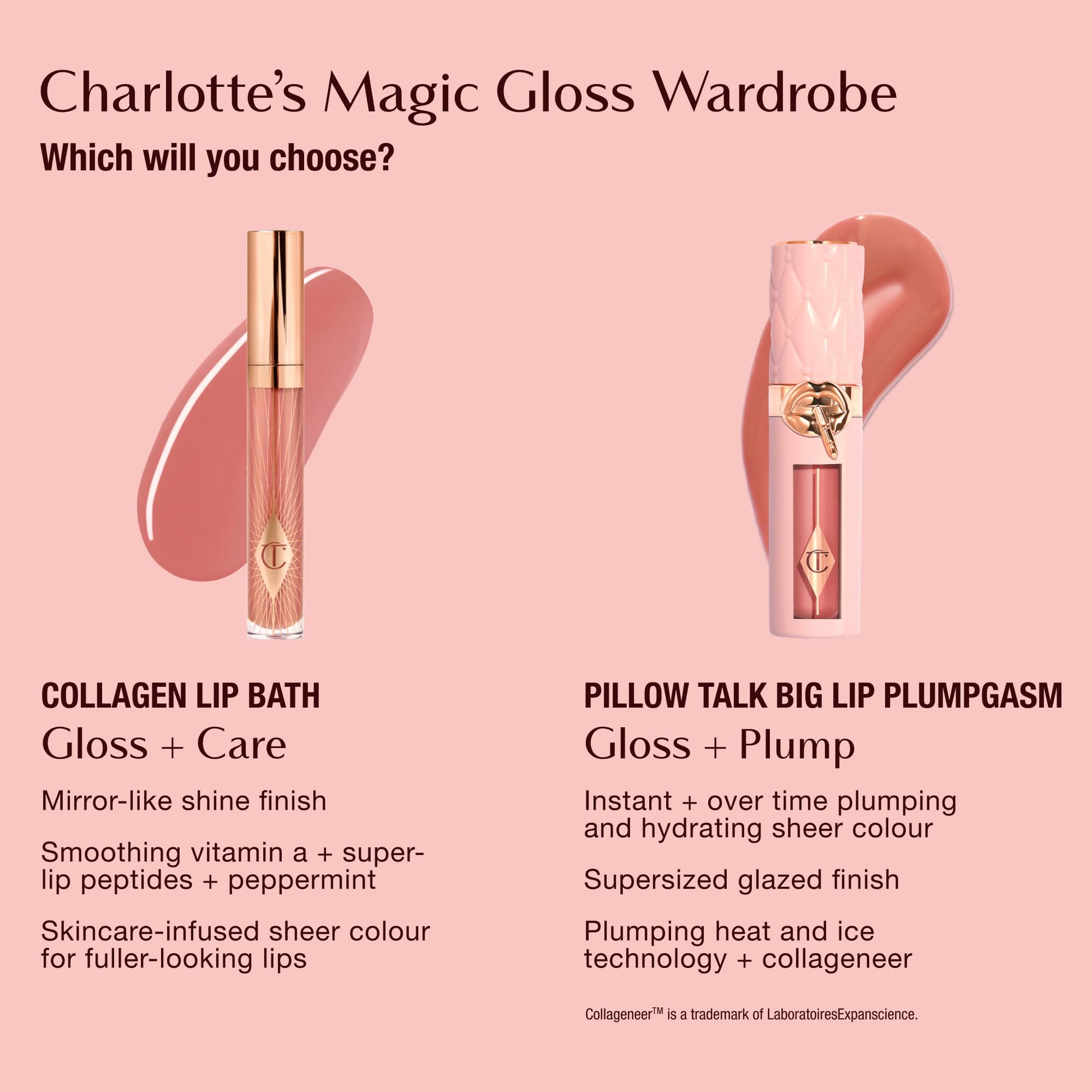 Charlotte Tilbury Pillow Talk Plumpgasm Lip Gloss - Hydrating Lip Plumper with Hyaluronic Acid & Plumpgasm Heat + Ice Technology for Juicy, Glossy Fullness - Fair/Medium - dailyvitalstore