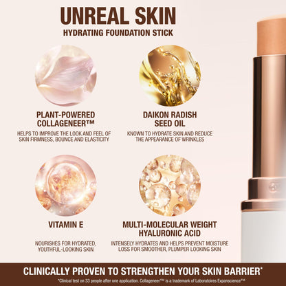 Charlotte Tilbury Unreal Skin Tint & Sheer Glow Hydrating Foundation Stick - Cream Foundation Makeup with Sheer-to-Light Coverage & a Buildable Formula - Blurring, Smoothing & Nourishing - 3 Fair - dailyvitalstore