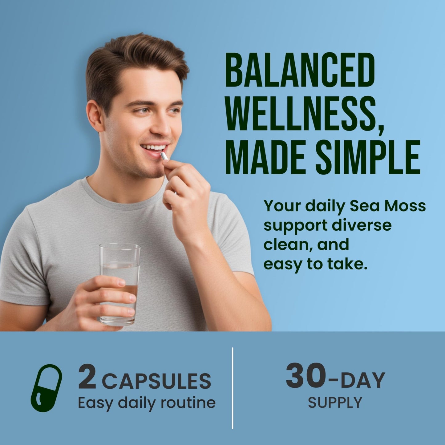 CHARMSVEDA Sea Moss Capsules with Ashwagandha, Bladderwrack & Burdock – Overall Wellness & Immune Support, Support Digestive & Gut Health* – 60 Vegan Capsules - dailyvitalstore