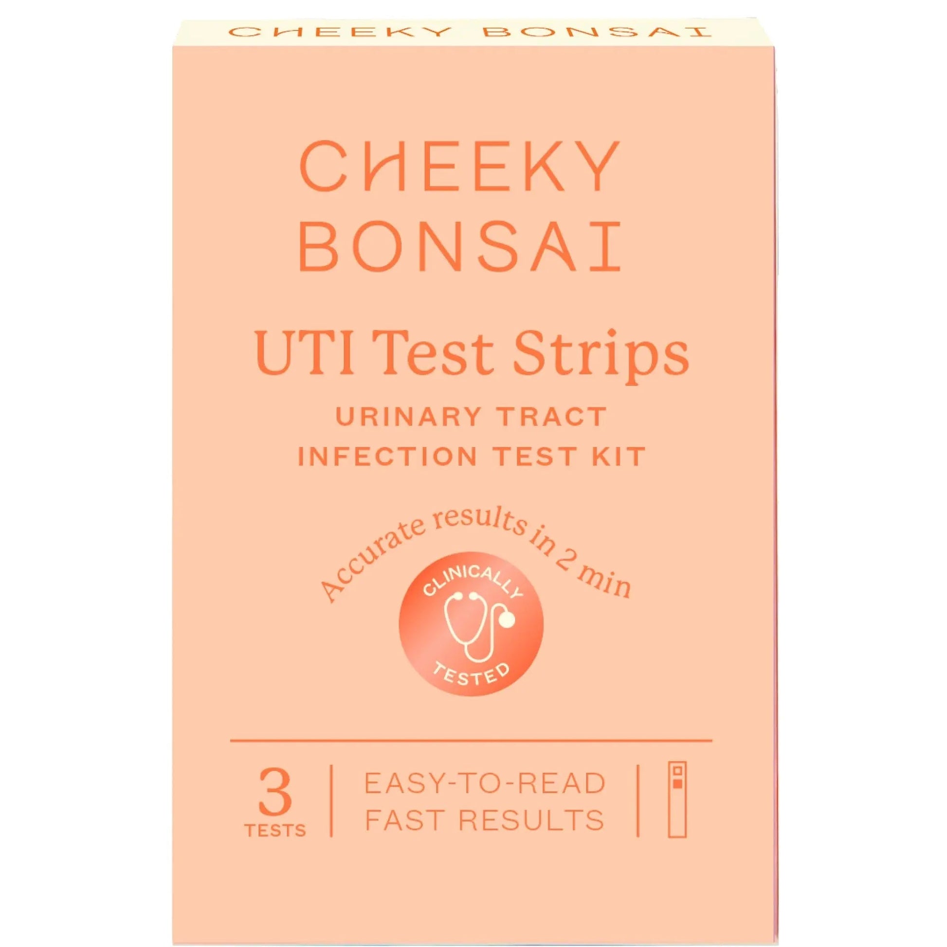 Cheeky Bonsai, Urinary Tract Infection (UTI) Test Strips, Accurate Results in 2 Minutes, Clinically Tested, Same Test Doctors Use, Easy to Read Results, 3 Count - dailyvitalstore