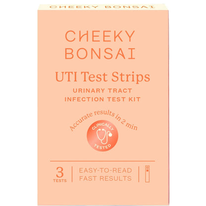 Cheeky Bonsai, Urinary Tract Infection (UTI) Test Strips, Accurate Results in 2 Minutes, Clinically Tested, Same Test Doctors Use, Easy to Read Results, 3 Count - dailyvitalstore