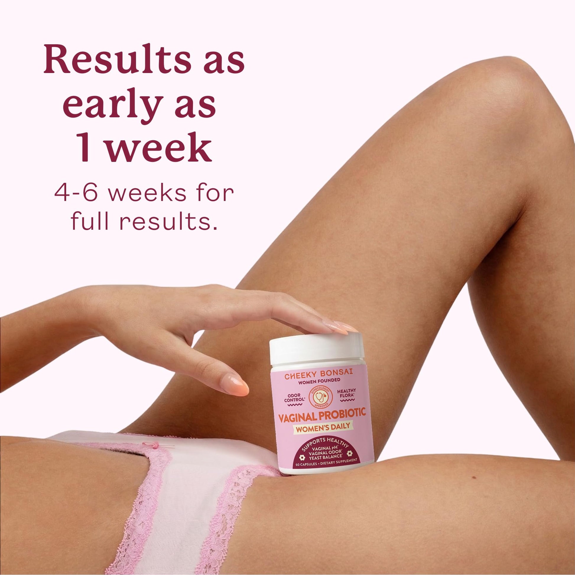 Cheeky Bonsai Vaginal Probiotic for Women pH Balance with Maximum Support 20 Billion CFU Probiotics - 8 Unique Strains for Her - Lactobacillus Blend - 60 Capsules - dailyvitalstore