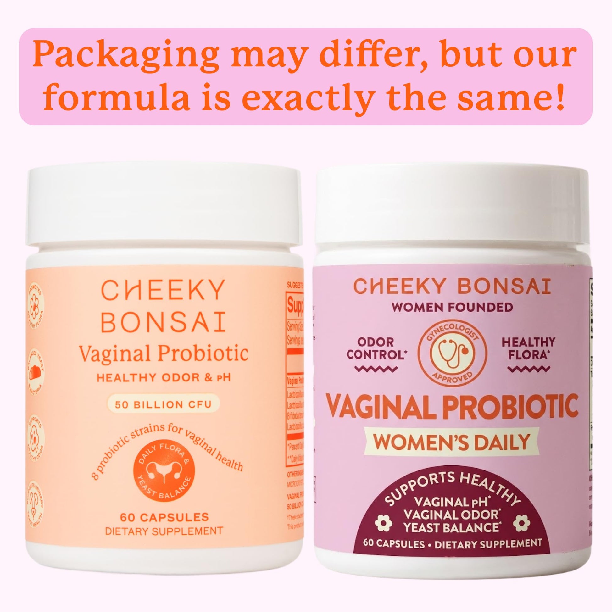 Cheeky Bonsai Vaginal Probiotic for Women pH Balance with Maximum Support 20 Billion CFU Probiotics - 8 Unique Strains for Her - Lactobacillus Blend - 60 Capsules - dailyvitalstore