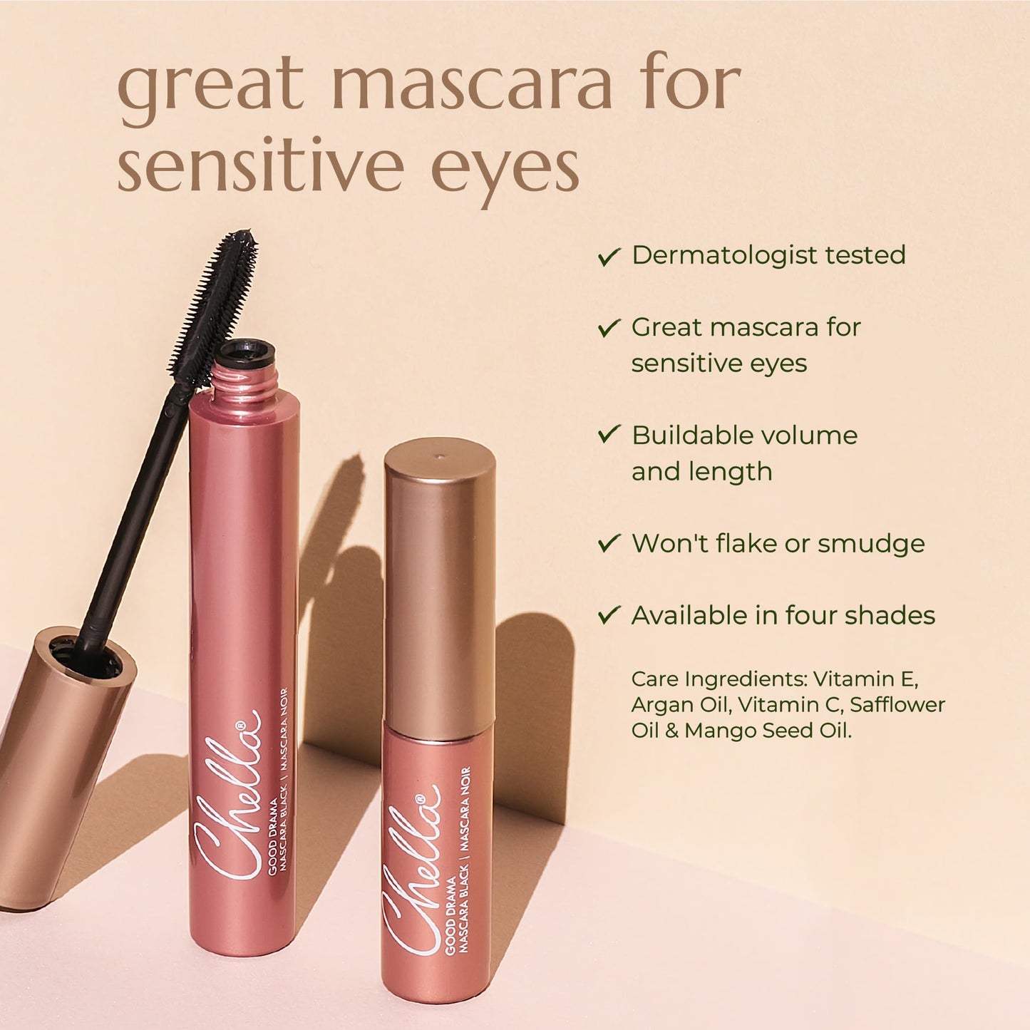 Chella Good Drama Vegan Mascara, 0.33 Fl. Oz (Black) - dailyvitalstore
