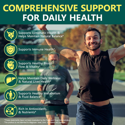 chenyayun Lymphatic Drainage Supplements, 240 Softfels, 21-in-1 Natural Herbal Blends with Echinacea, Dandelion, Burdock Root for Lymph System, Immune Support, Cleanse, Less Swelling/Bloating - dailyvitalstore