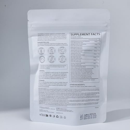 chenyayun Lymphatic Drainage Supplements, 240 Softfels, 21-in-1 Natural Herbal Blends with Echinacea, Dandelion, Burdock Root for Lymph System, Immune Support, Cleanse, Less Swelling/Bloating - dailyvitalstore