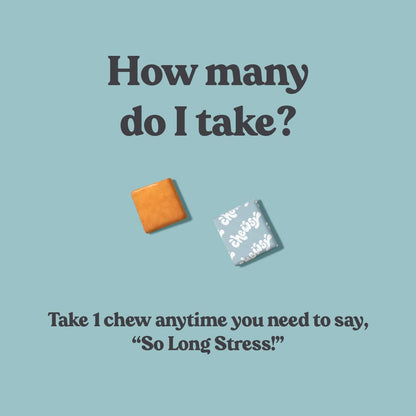 Chewsy So Long Stress, Calm Fruity Chews, Stay Calm & Focused. w/L-theanine, Amino Acid, GABA, Glycine, Tyrosine, Taurine & Magnesium. Non-GMO and Gluten-Free. Tropical Fruity Chews, 30-Day Supply - dailyvitalstore