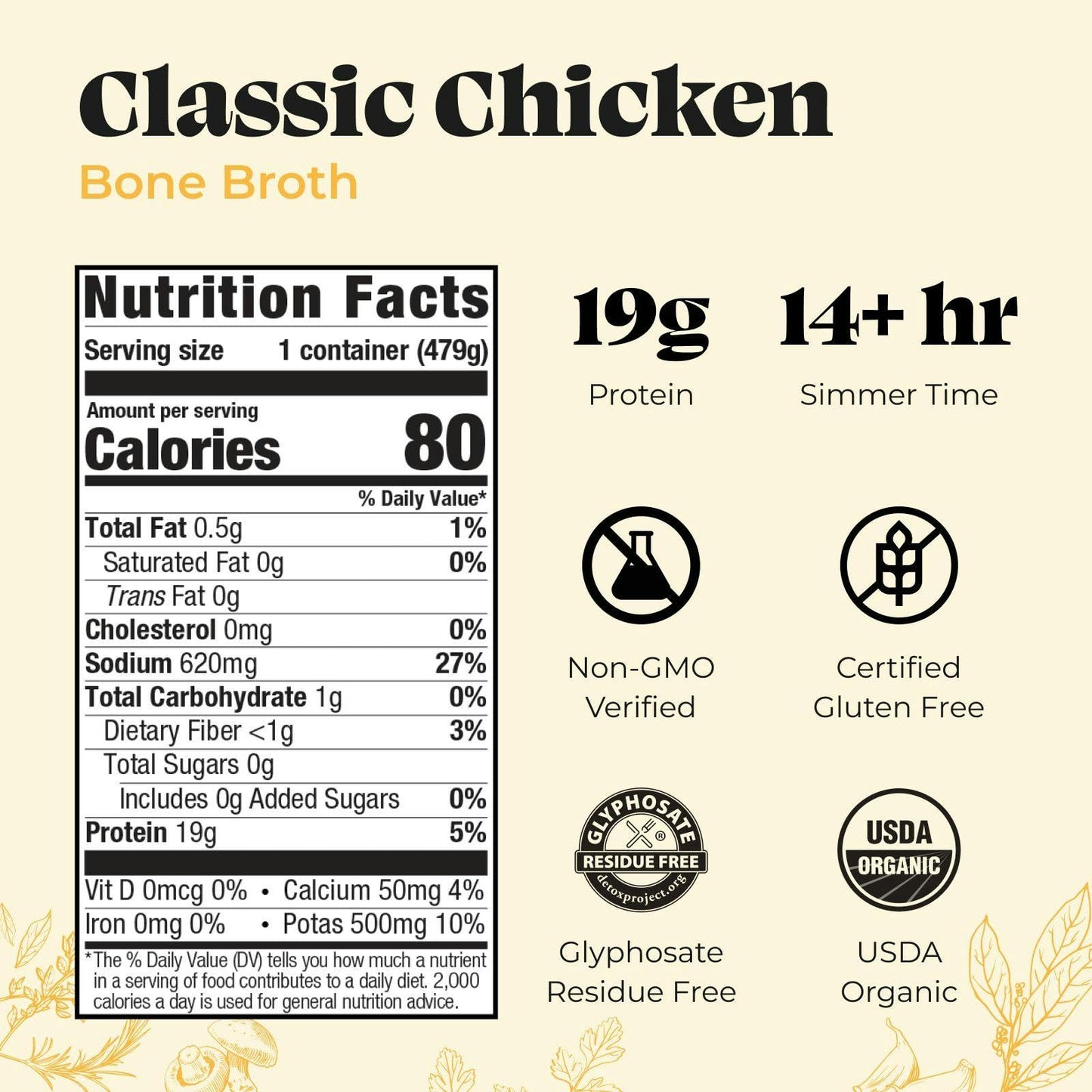 Chicken Bone Broth Soup by Kettle and Fire, Pack of 6, Keto Diet, Paleo Friendly, Whole 30 Approved, Gluten Free, with Collagen, 10g of protein, 16.9 Ounce (Pack of 6) - dailyvitalstore