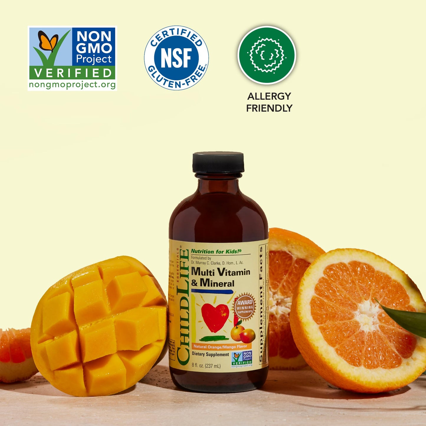 CHILDLIFE ESSENTIALS Kids Multivitamin & Mineral - Kids Vitamins, Liquid Multivitamin for Kids, Toddler Multivitamins, Liquid Vitamins, Baby Multivitamin - Natural Orange & Mango, 8 Fl Oz (Pack of 2) - dailyvitalstore