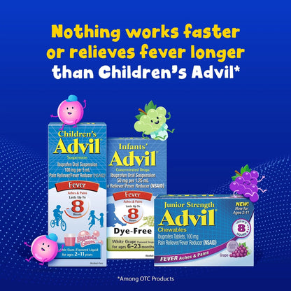 Children's Advil Pain Reliever and Fever Reducer, Dye Free and Sugar Free Ibuprofen Oral Suspension, Berry Flavored - 4 Fl Oz - dailyvitalstore