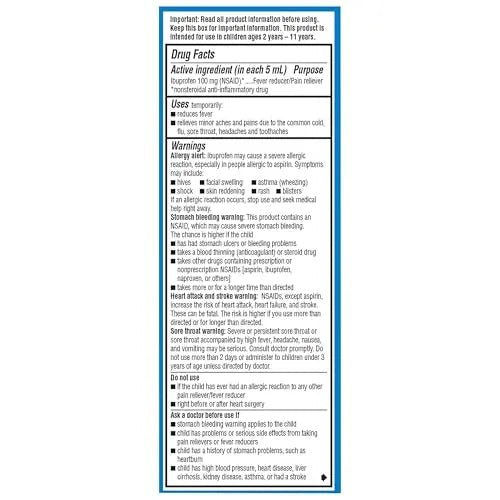 Children's Advil Pain Reliever and Fever Reducer, Dye Free and Sugar Free Ibuprofen Oral Suspension, Berry Flavored - 4 Fl Oz - dailyvitalstore