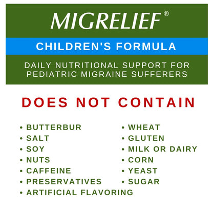 Children's MigreLief® - Triple Therapy with Puracol™ - Nutritional Support for Pediatric Migraine Sufferers - 60 Caplets/1 Month Supply - dailyvitalstore
