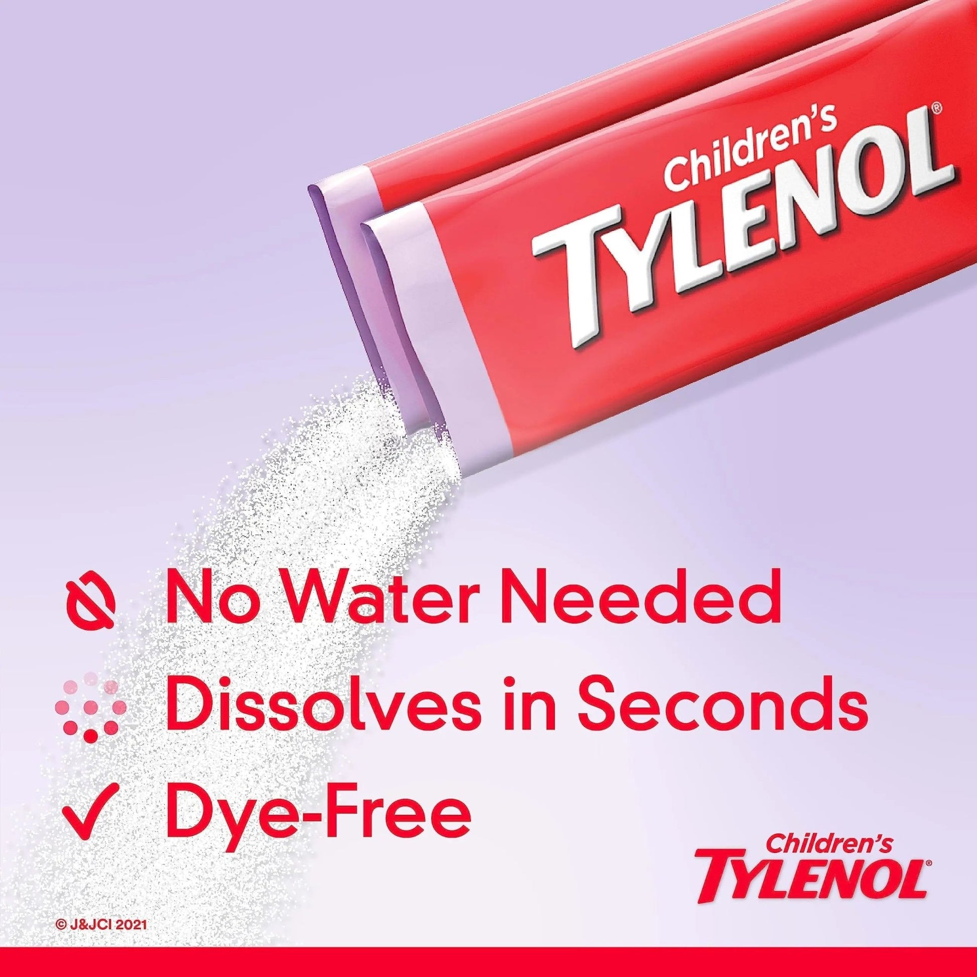 Children's Tylenol Dissolve Packs for Pain Relief, Fever Medication, 160 mg Acetaminophen, Dye Free, Kids' Powder Packets for Cold & Flu Symptom Relief; Wild Berry Flavor, 30 ct.; Pack of 1 - dailyvitalstore