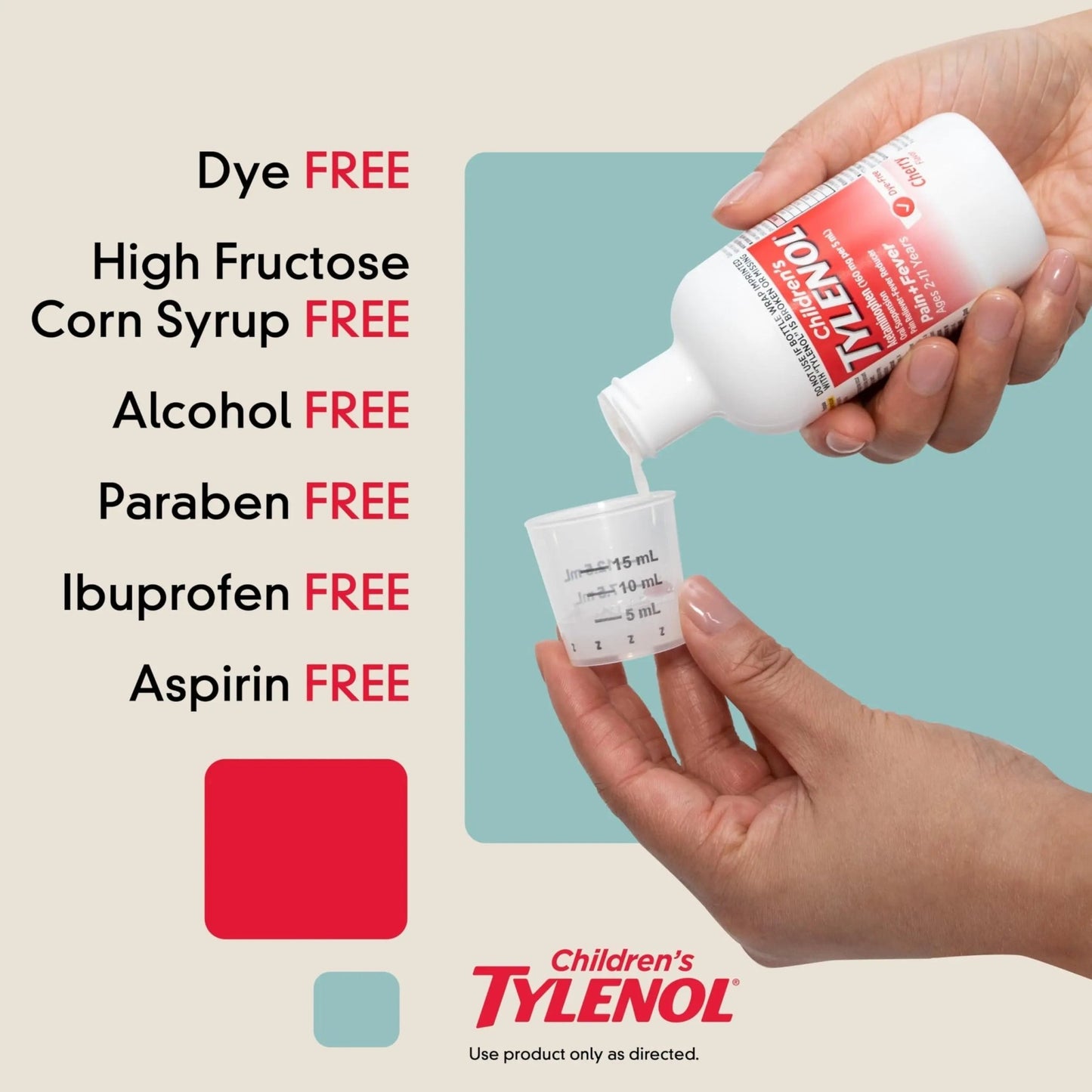 Children's Tylenol Liquid Pain Relief & Fever Medicine, Oral Suspension, Dye-Free, Acetaminophen, No Aspirin, No Ibuprofen, No High Fructose Corn Syrup; Cherry Flavor, 8 fl. oz.; Pack of 1 - dailyvitalstore