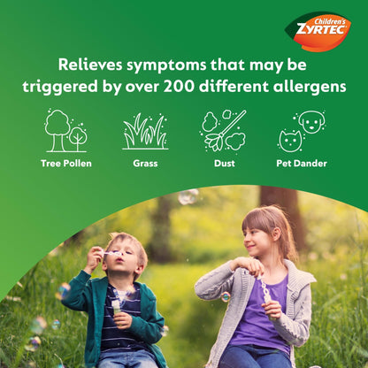 Children's Zyrtec Liquid, Kid's Antihistamine Syrup, Dye-, Sugar-, and Alcohol-Free, Pleasant Grape Flavor, Contains Cetirizine HCl Suitable for Ages 2 Years and Up, 8 fl oz Bottle - dailyvitalstore