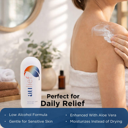 China-Gel Aulief Pain Relief Cream Arthritis & Muscle Rub for Sore Muscles & Joint Pain, Neck, Knee & Back Aches, Premium Mint Green Topical Gel, 4 oz Jar - dailyvitalstore