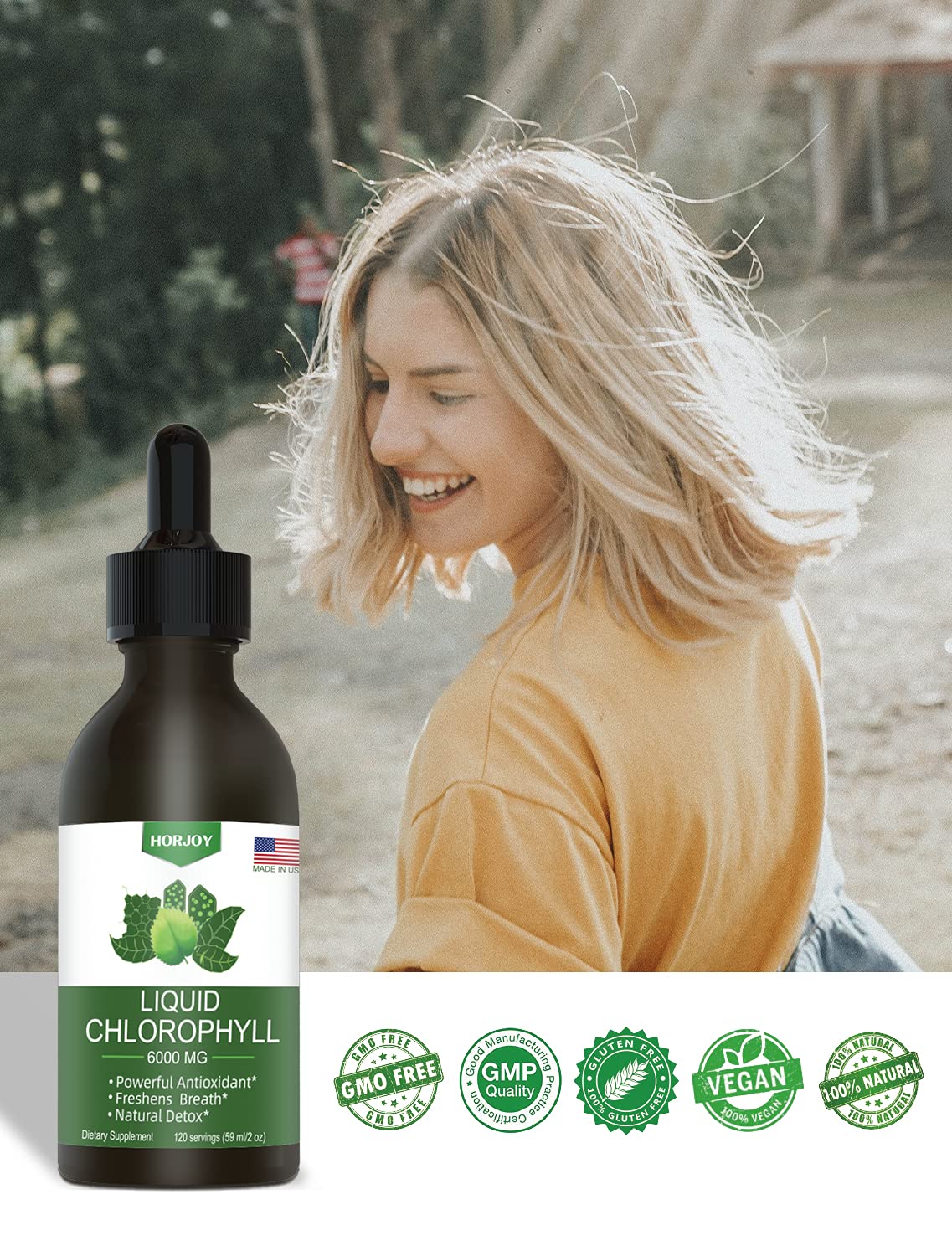 Chlorophyll Liquid Drops - 100% Natural Energy Booster and Immune Support - Internal Deodorant and Detox - Altitude Sickness Relief - Fast Absorption - dailyvitalstore