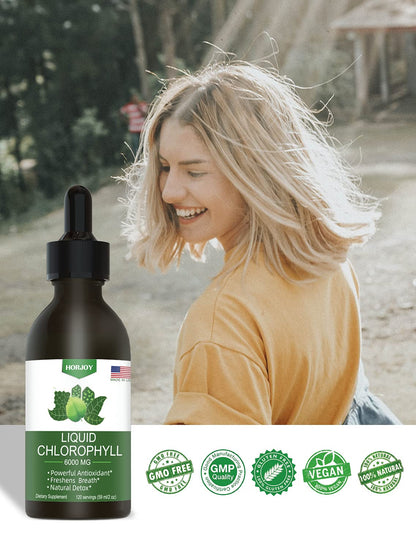 Chlorophyll Liquid Drops - 100% Natural Energy Booster and Immune Support - Internal Deodorant and Detox - Altitude Sickness Relief - Fast Absorption - dailyvitalstore