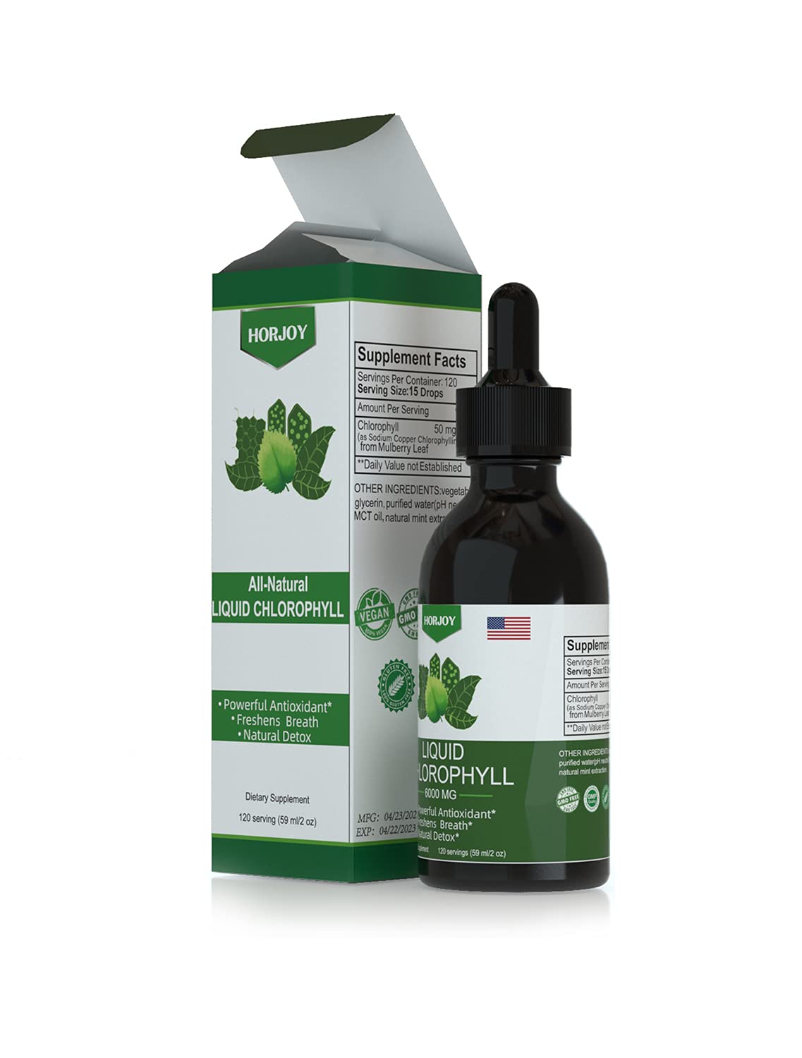 Chlorophyll Liquid Drops - 100% Natural Energy Booster and Immune Support - Internal Deodorant and Detox - Altitude Sickness Relief - Fast Absorption - dailyvitalstore
