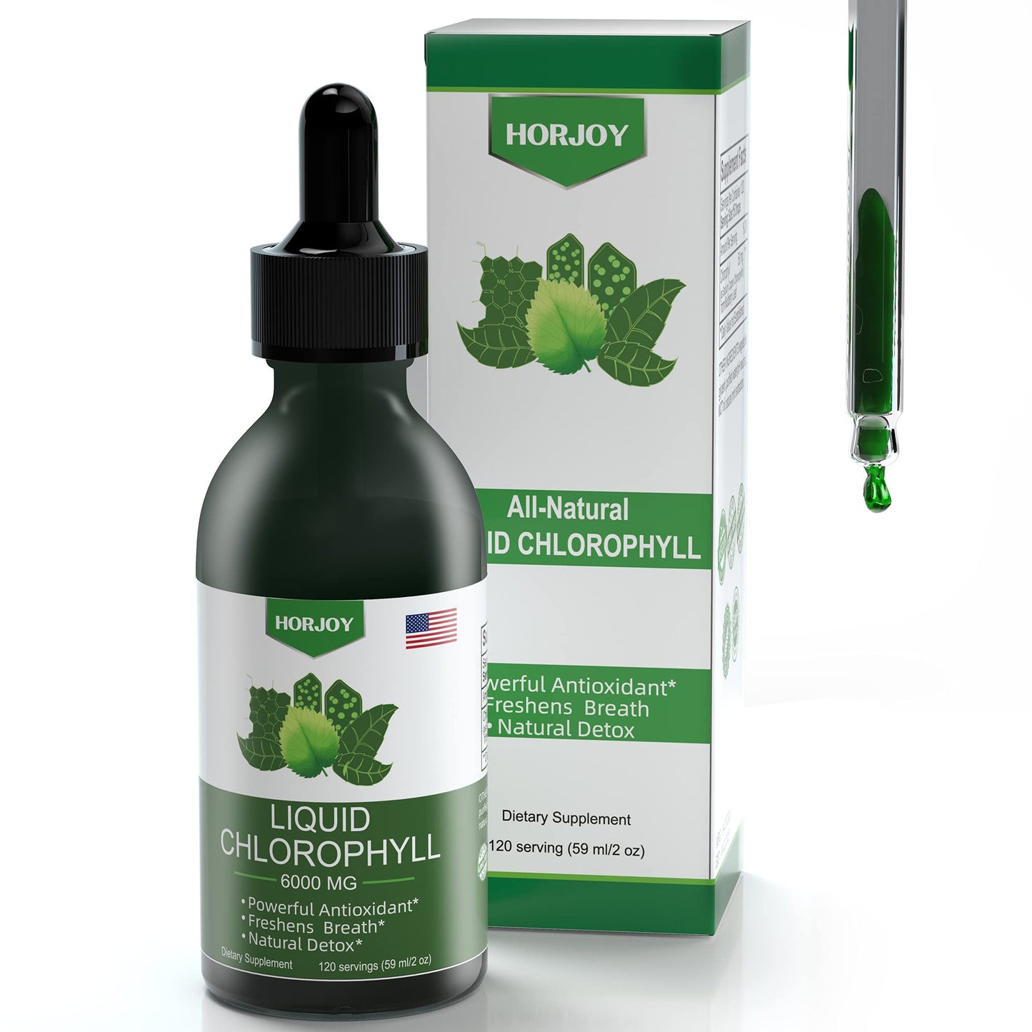 Chlorophyll Liquid Drops - 100% Natural Energy Booster and Immune Support - Internal Deodorant and Detox - Altitude Sickness Relief - Fast Absorption - dailyvitalstore