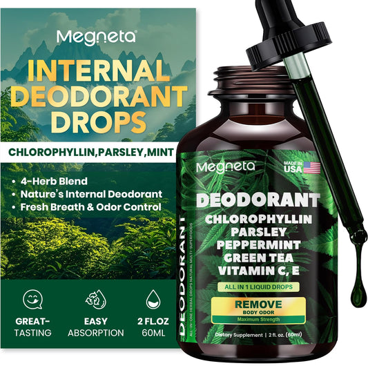 Chlorophyll Liquid Drops – Body Deodorizing Supplement for Women & Men – Detox, Energy & Skin Health Support– Vegan, Non-GMO, 2 Fl Oz - dailyvitalstore
