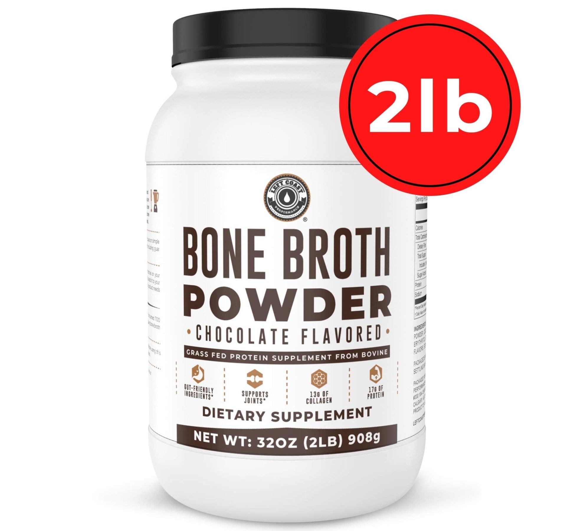 Chocolate Bone Broth Protein Powder - 100% Grass Fed Beef Bone Broth with 16g Protein & 13g Collagen per Serving - Great for Shakes & Hot Chocolate - Keto Friendly Low Carb - dailyvitalstore